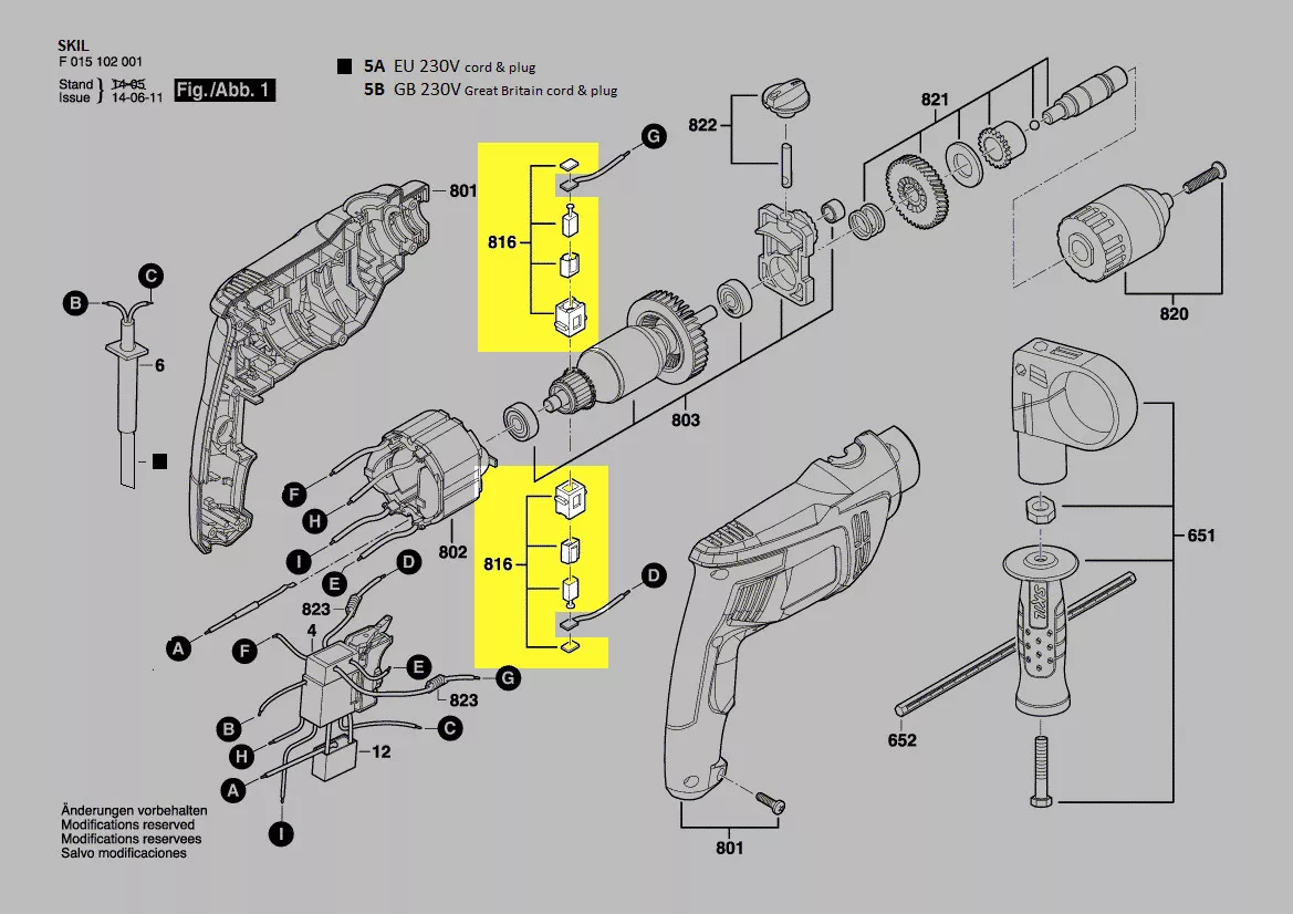 Balais charbon 2610Z06531 Skil